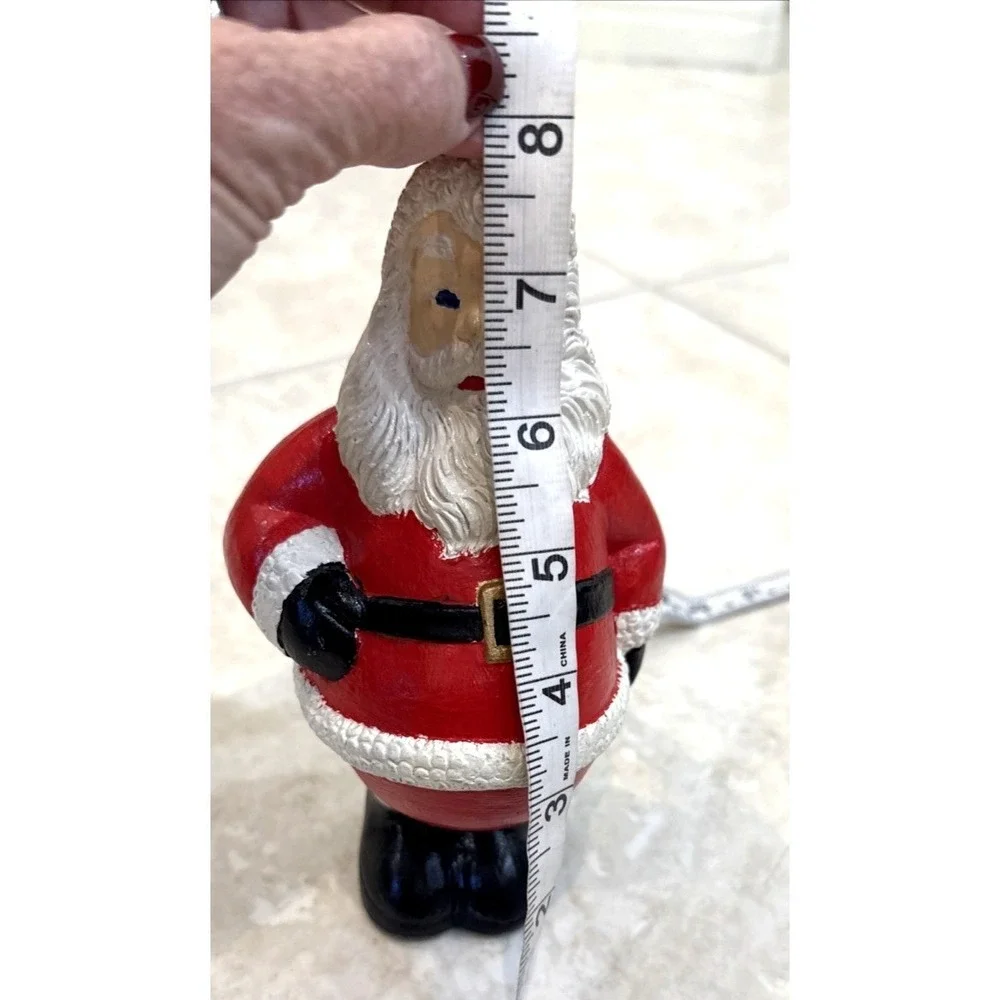 Vintage Style Hand Painted Santa Claus Figurine Red Suit‎ Christmas Decor 8 Inch